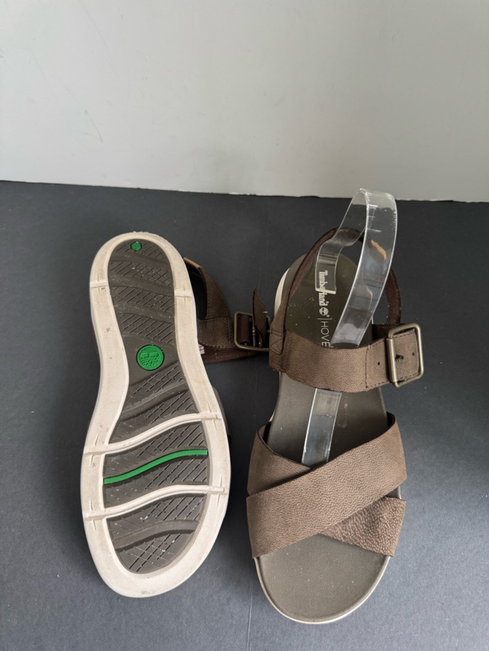 Timberland Women's Wilesport Brown/Green Leather Strap Sandals A1TSW. Size 8 - Picture 13 of 14